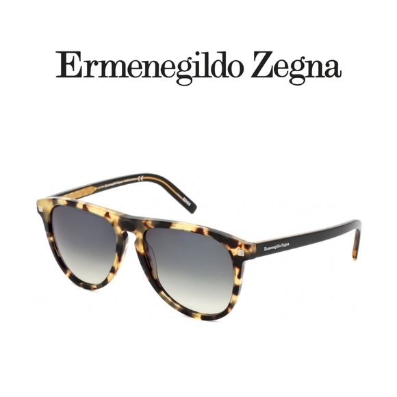 Ermenegildo Zegna Men's Sunglasses - Mirrored Lens Dark Havana Frame | EZ0171 52 - Picture 2 of 9